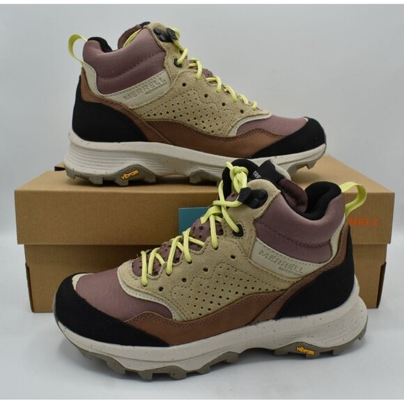 Merrell Womens Size 10 Speed Solo Mid Burlwood Waterproof Hiking Boots Shoes - Picture 9 of 11